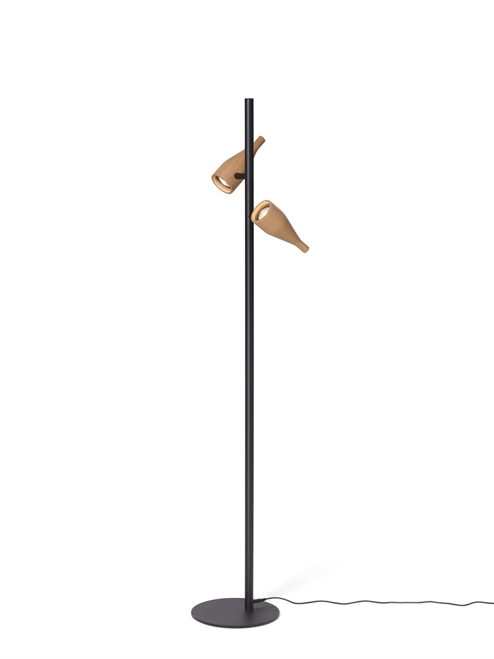 Timber Lounge Double Stehlampe, Eiche