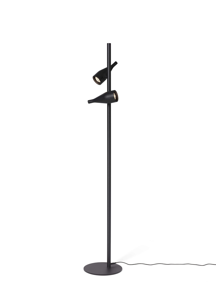 Timber Lounge Double Stehlampe, Esche schwarz