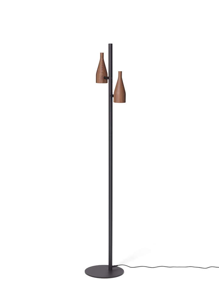 Timber Lounge Double Stehleuchte, Walnuss