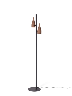 Timber Lounge Double Stehleuchte, Walnuss