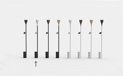 Timber Floor Spot und Uplight für schwarze Basis, weißes Eschenholz