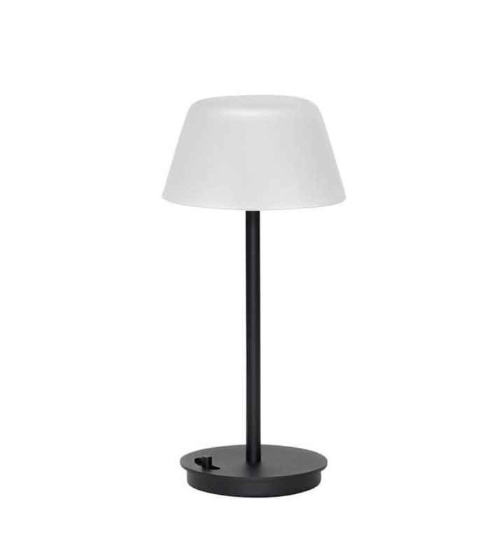 Salon Tischlampe / Batterielampe, schwarz