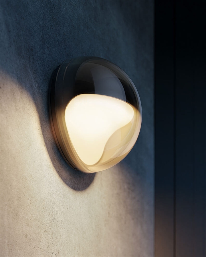 Las.2 Außenwandleuchte, deep black