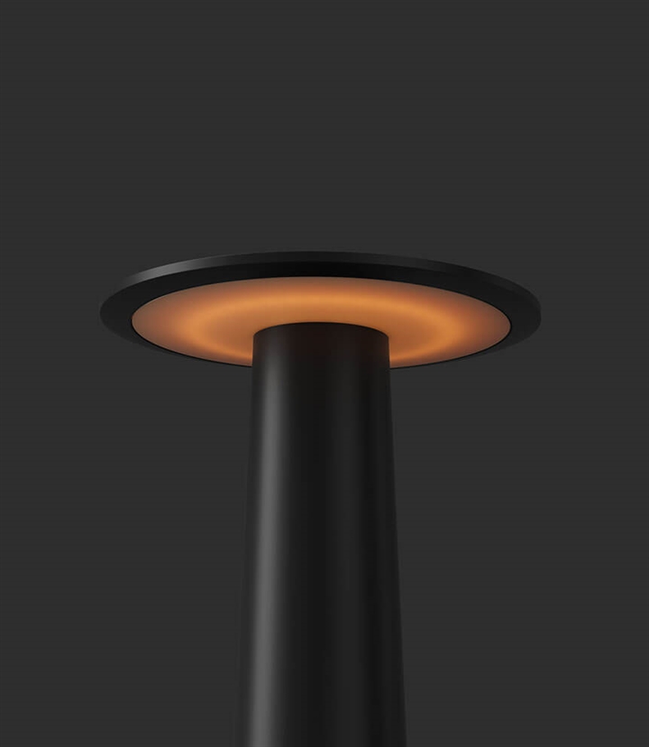 Lix mini Batterielampe / Tischlampe, dark chrom