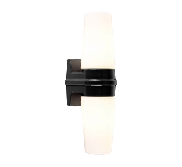 Bernadotte Doppel-Wandleuchte, schwarz