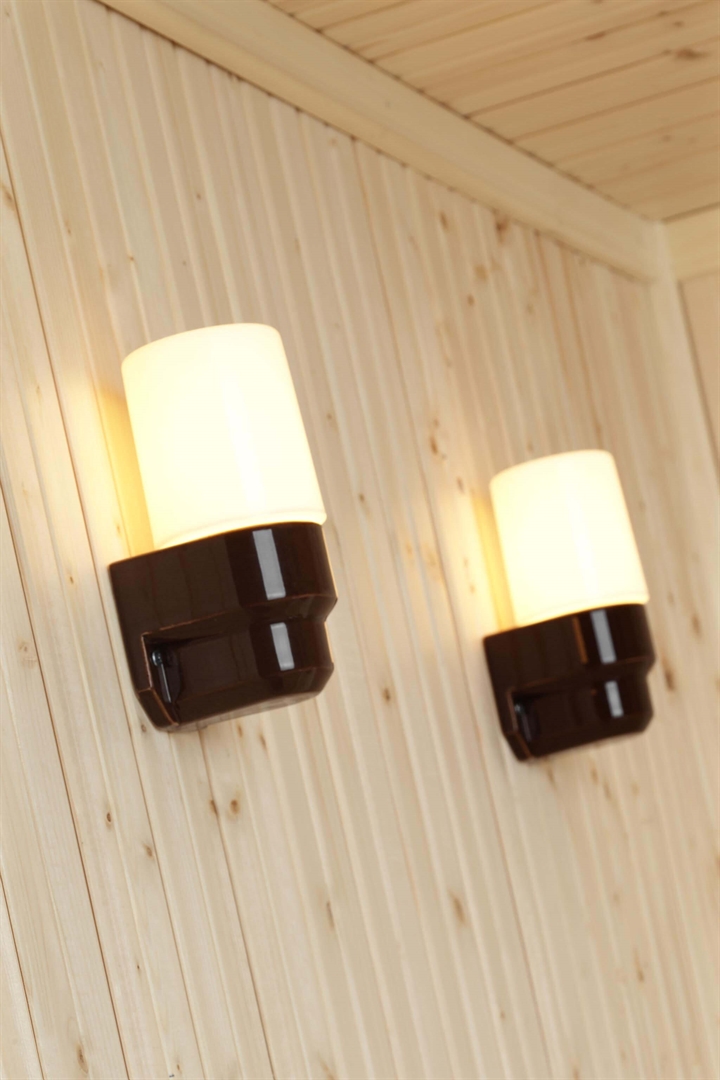 Classic Sauna Wandleuchte, braun