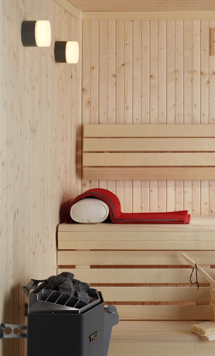 Opus 100/100 Sauna Wandleuchte, grau