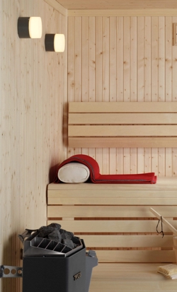 Opus 100/100 Sauna Wandleuchte, grau