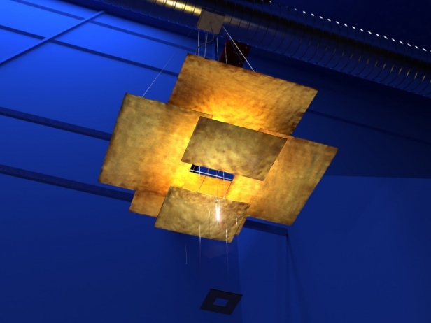 Oh Mei Ma Pendelleuchte/Kronleuchter, Gold