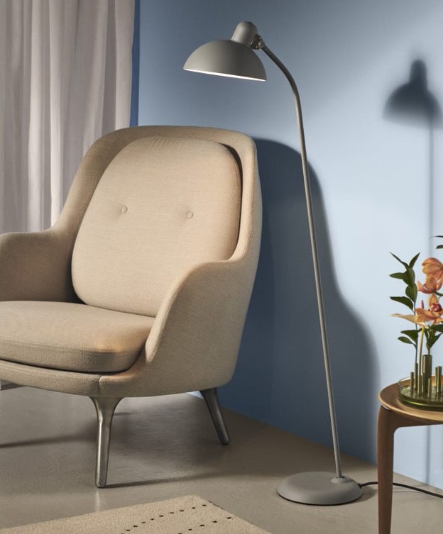 Kaiser Idell 6556-F Stehleuchte, easy grey/Messing