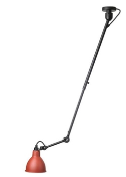 Lampe Gras No 302 Deckenleuchte, schwarz/rot