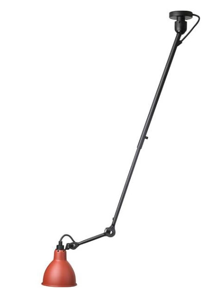 Lampe Gras No 302 Deckenleuchte, schwarz/rot