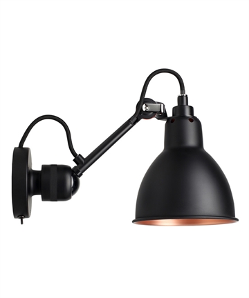 Lampe Gras No 304SW Wandleuchte, schwarz/kupfer