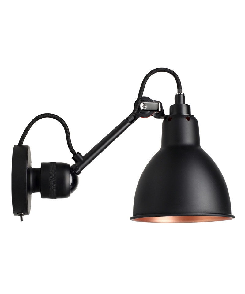 Lampe Gras No 304SW Wandleuchte, schwarz/kupfer