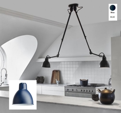 Lampe Gras No 302 Double Deckenleuchte, schwarz/blau