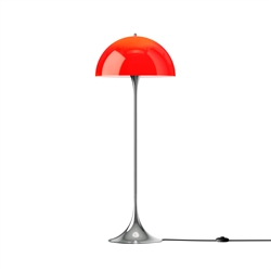 Panthella 500 Stehleuchte, Chrom/rot opal