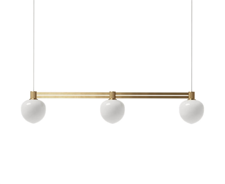 Memoir 3 side-by-side Pendelleuchte 120, Messing/Opal