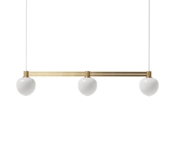 Memoir 3 side-by-side Pendelleuchte 120, Messing/Opal