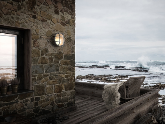 Polperro Wandleuchte, Nickel