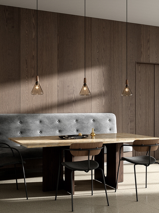 Nori 18 Pendelleuchte, rauchfarben