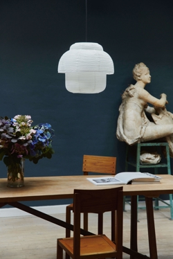 Papier Double Pendelleuchte Ø40, weiß