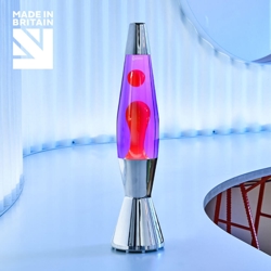 Astro Baby Lavalampe, Silber/Violett mit rotem Lava