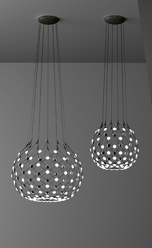 Mesh Pendelleuchte Ø100 / 5 m Kabel, schwarz