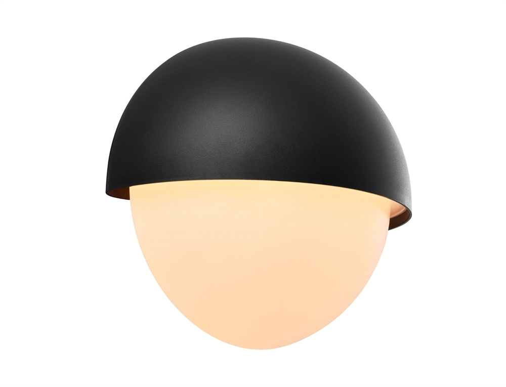 Scorpius Round Außenwandleuchte, schwarzer Kunststoff
