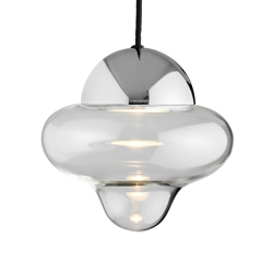 Nutty Pendelleuchte, klar/Chrom