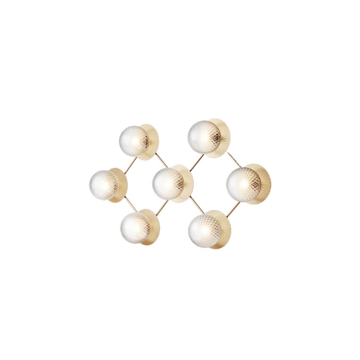 Liila 7 Wand-/Deckenleuchte, nordic gold/klar