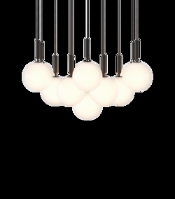 Miira 13 Large Pendelleuchte, grau/opal