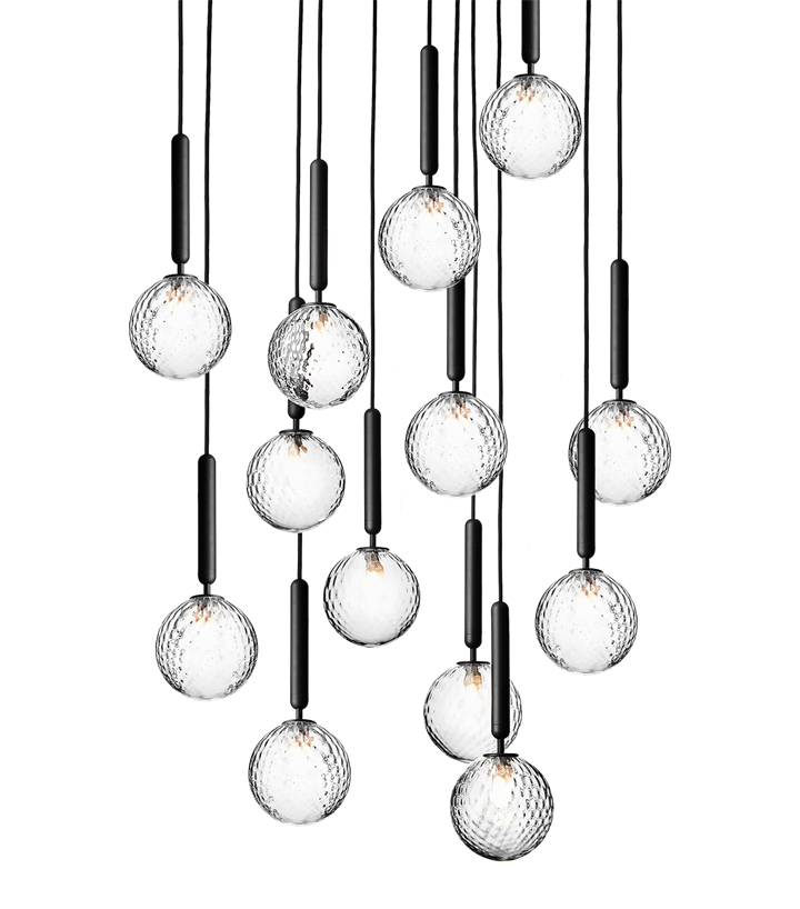 Miira 13 Pendelleuchte, grau/klar