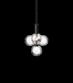 Miira 4 Pendelleuchte, grau/klar