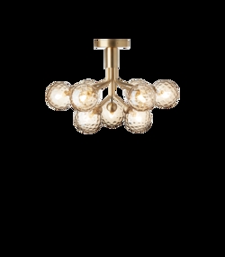 Apiales 9 Deckenleuchte, gebürstetes Messing/optisches Goldglas