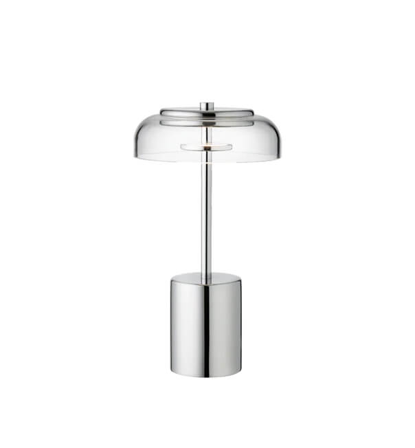 Blossi Tischlampe / Batterielampe mini tragbar, nordic gold/klar