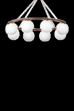 Miira 8 Oval Kronleuchter, dunkelbronze/opal