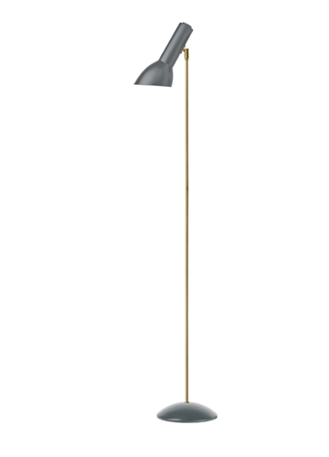 Oblique Stehleuchte Messing, flintgrau