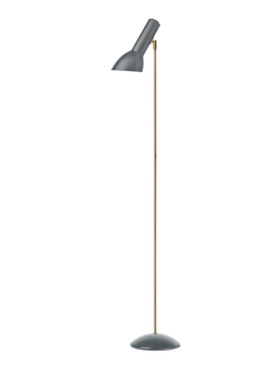 Oblique Stehleuchte Messing, flintgrau