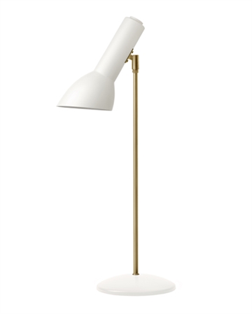 Oblique Tischleuchte Messing, Weiß matt