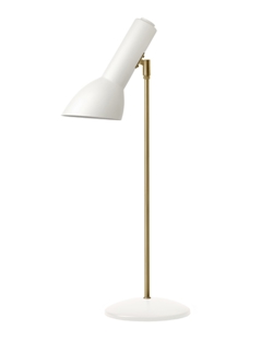 Oblique Tischleuchte Messing, Weiß matt