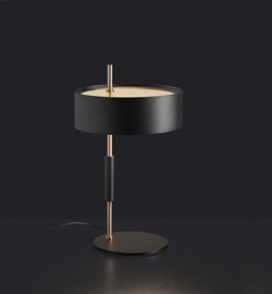 1953 - 243 Tischleuchte, Satin Gold/Schwarz