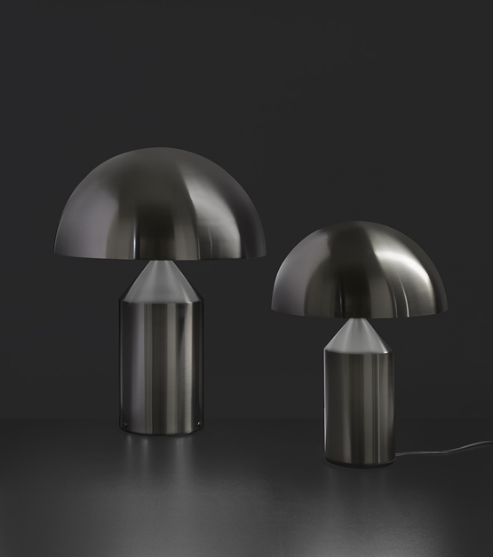 Atollo 239 Tischleuchte, satiniertes Schwarz-Nickel