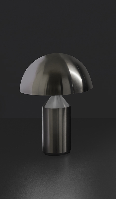 Atollo 233 Tischleuchte, satiniertes Schwarz-Nickel