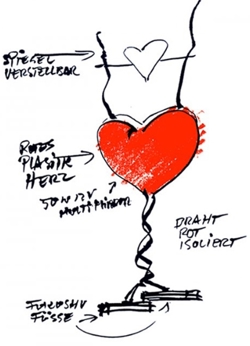 Ingo Maurer One From The Heart Tischlampe