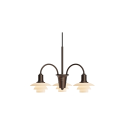 PH 1/1 Kronleuchter Centenary Edition m/3 Armen, aged brass/dusty terracotta