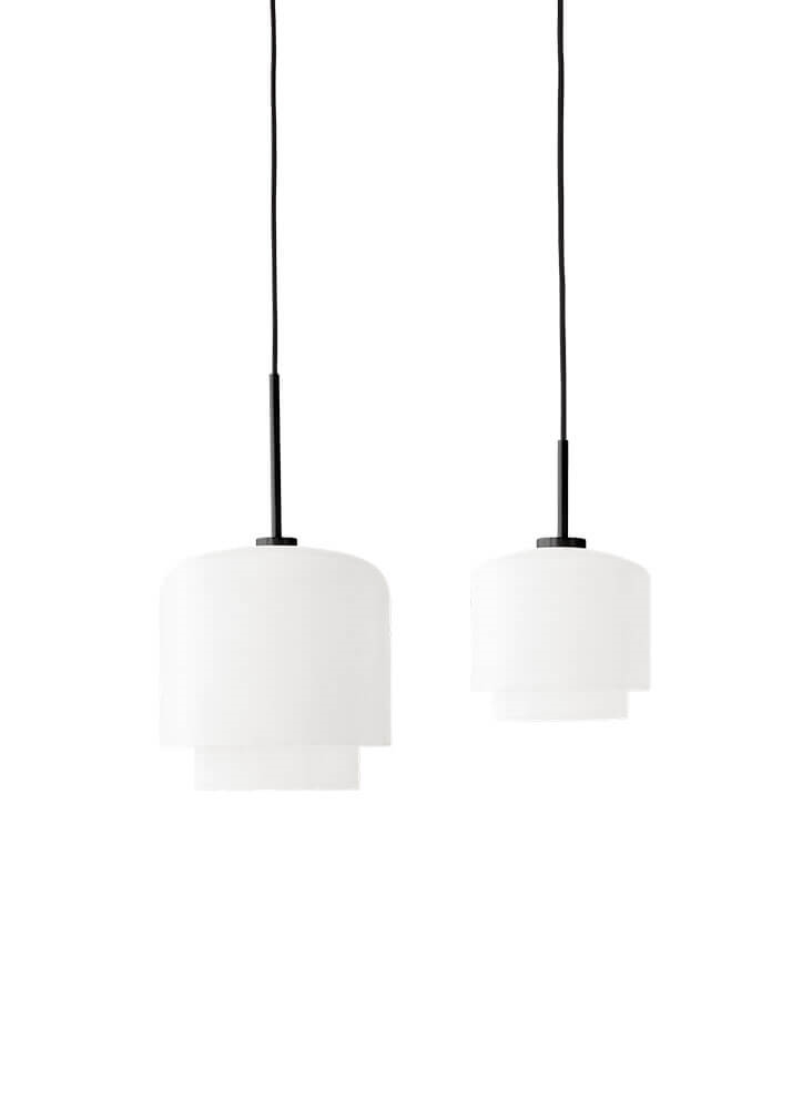 Megumi Pendelleuchten Ø18 und Ø28, schwarz/opal