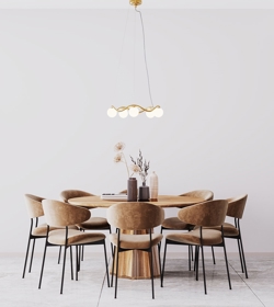 Circle of Life Kronleuchter medium m/Ø11 Schirmen, opal/messing