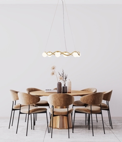 Circle of Life Kronleuchter large mit Ø11 Schirmen, opal/messing