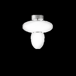 Rizzatto 42 Deckenleuchte, Satin Silber/Opal