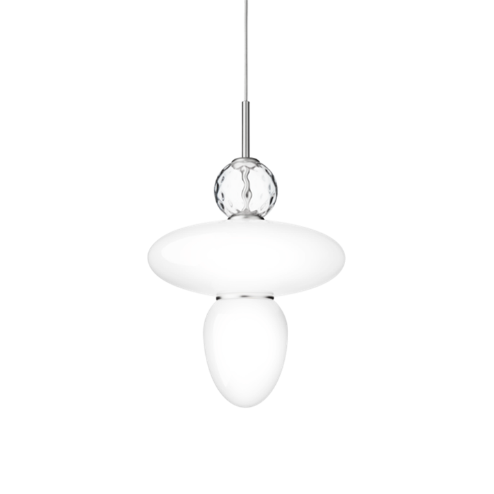 Rizzatto 43 Pendelleuchte, Satin Silber/Opal